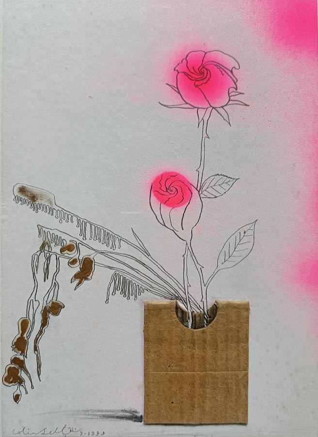 Colin Self, Roses in a corrugated Vase I